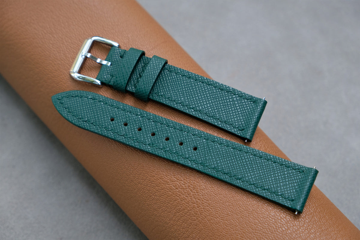 green saffiano leather watch strap – photo 4
