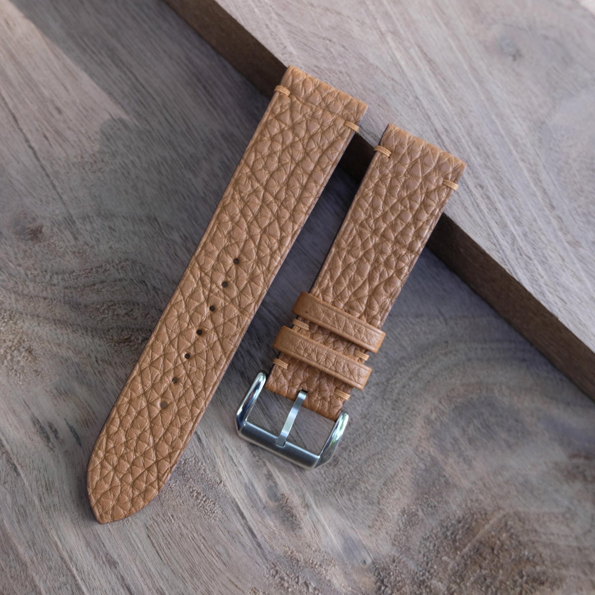 brown gold togo leather watch strap – photo 4