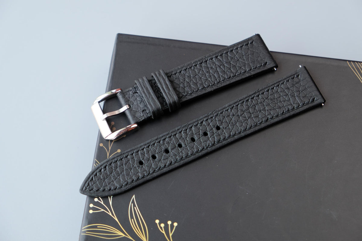 black togo leather watch strap – photo 4