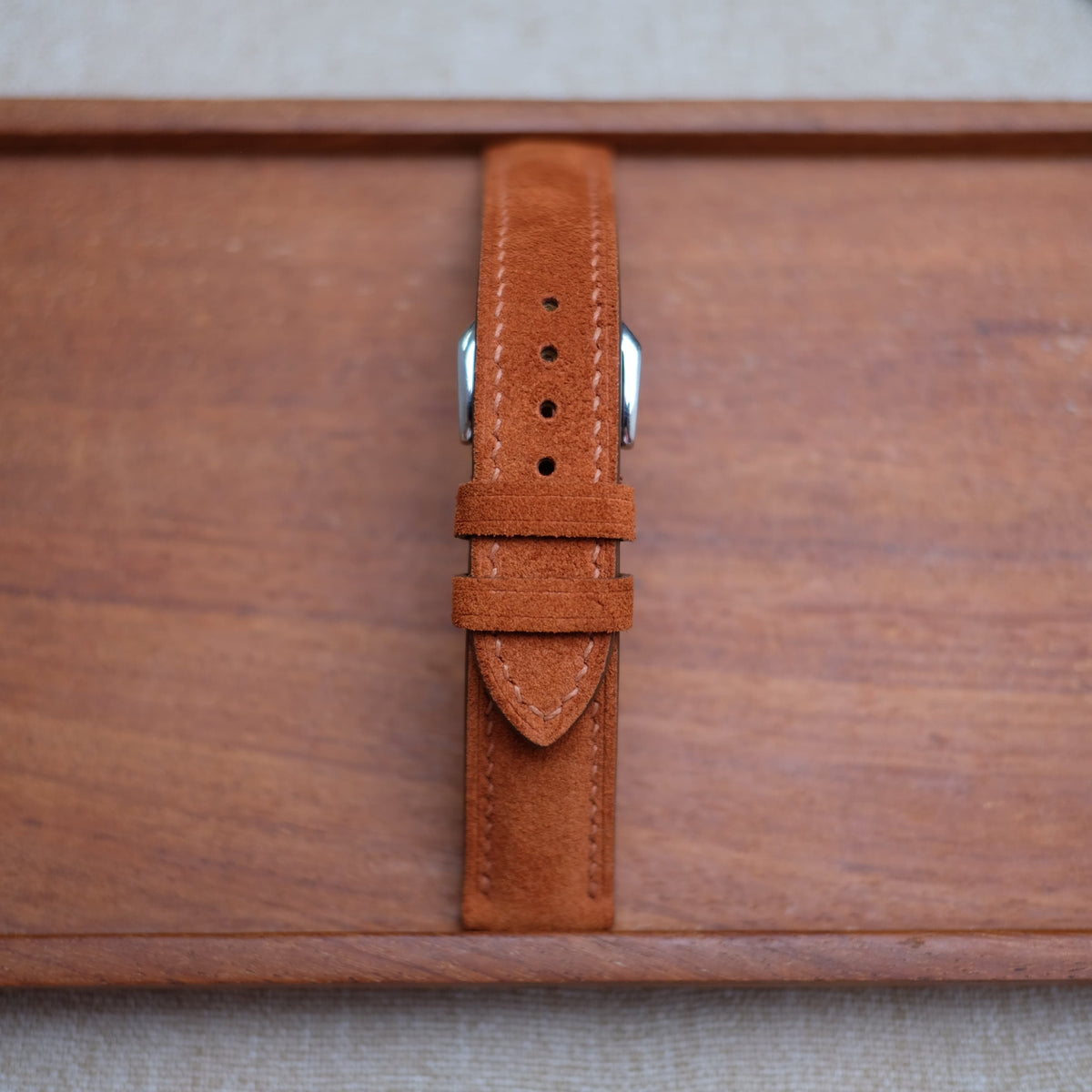 orange suede leather watch strap – photo 4