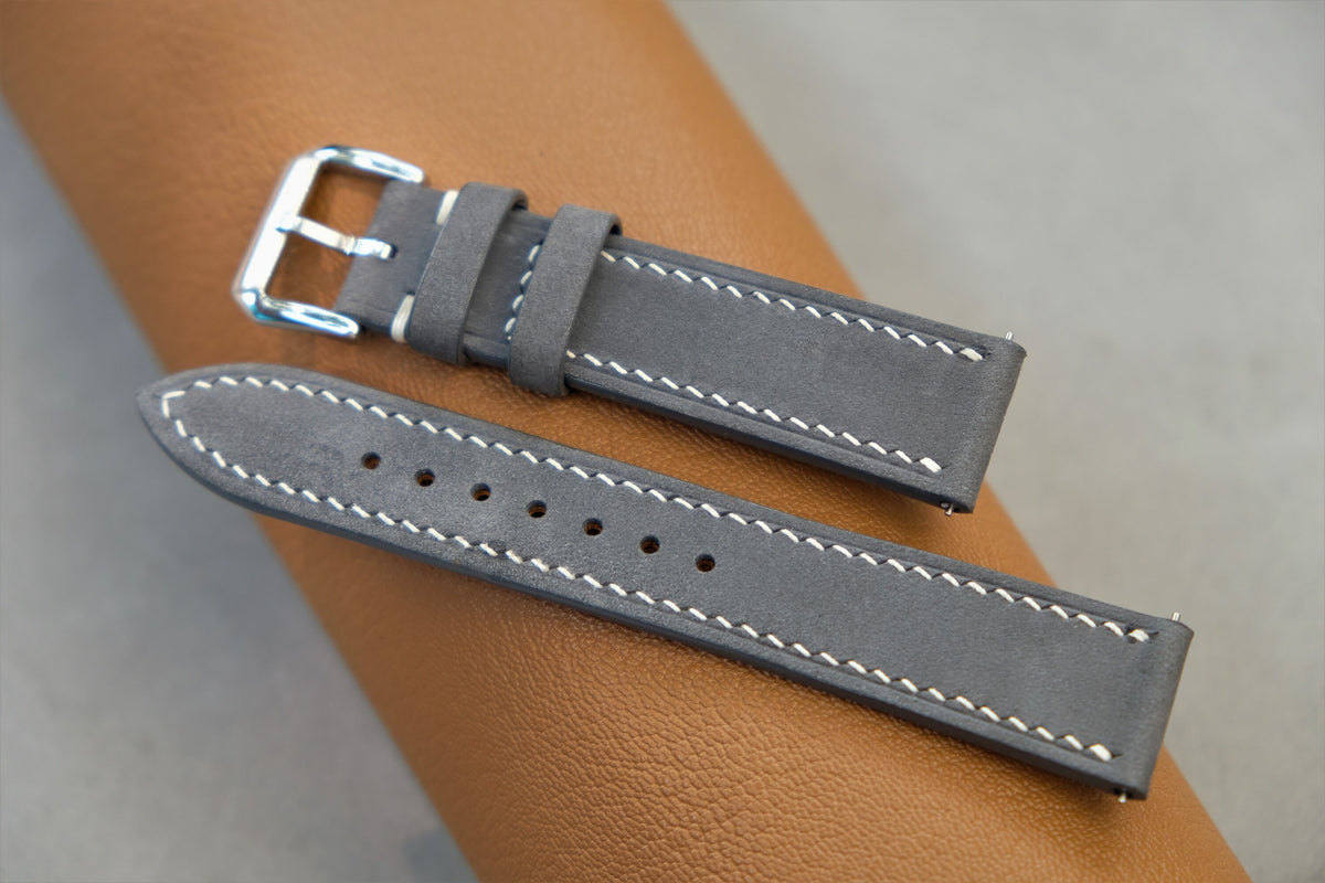gray nubuck leather watch strap – photo 4