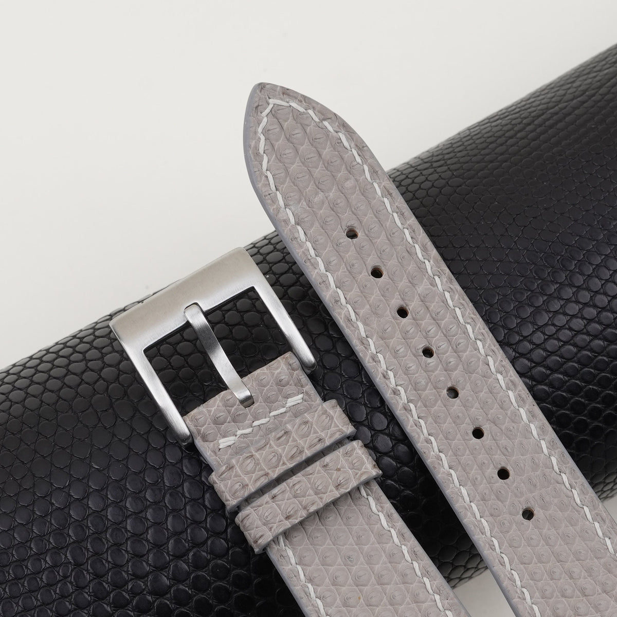 light grey lizard leather watch strap – photo 4