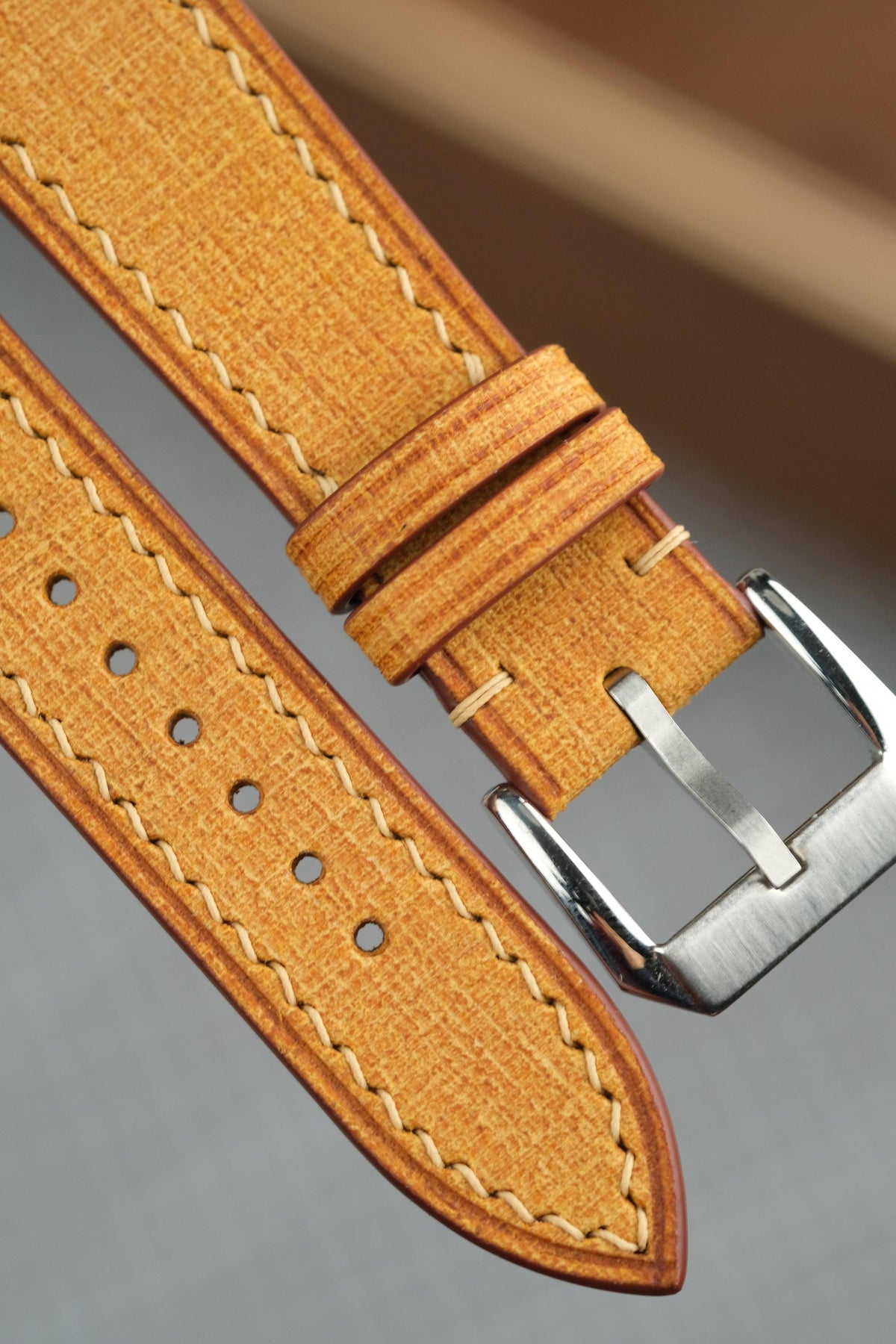 yellow & tan babele leather watch strap – photo 4