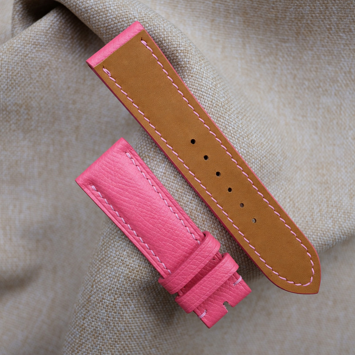 pink epsom leather watch strap – photo 5