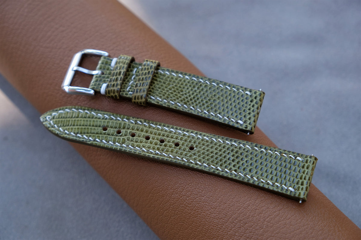 olive lizard leather watch strap – photo 5