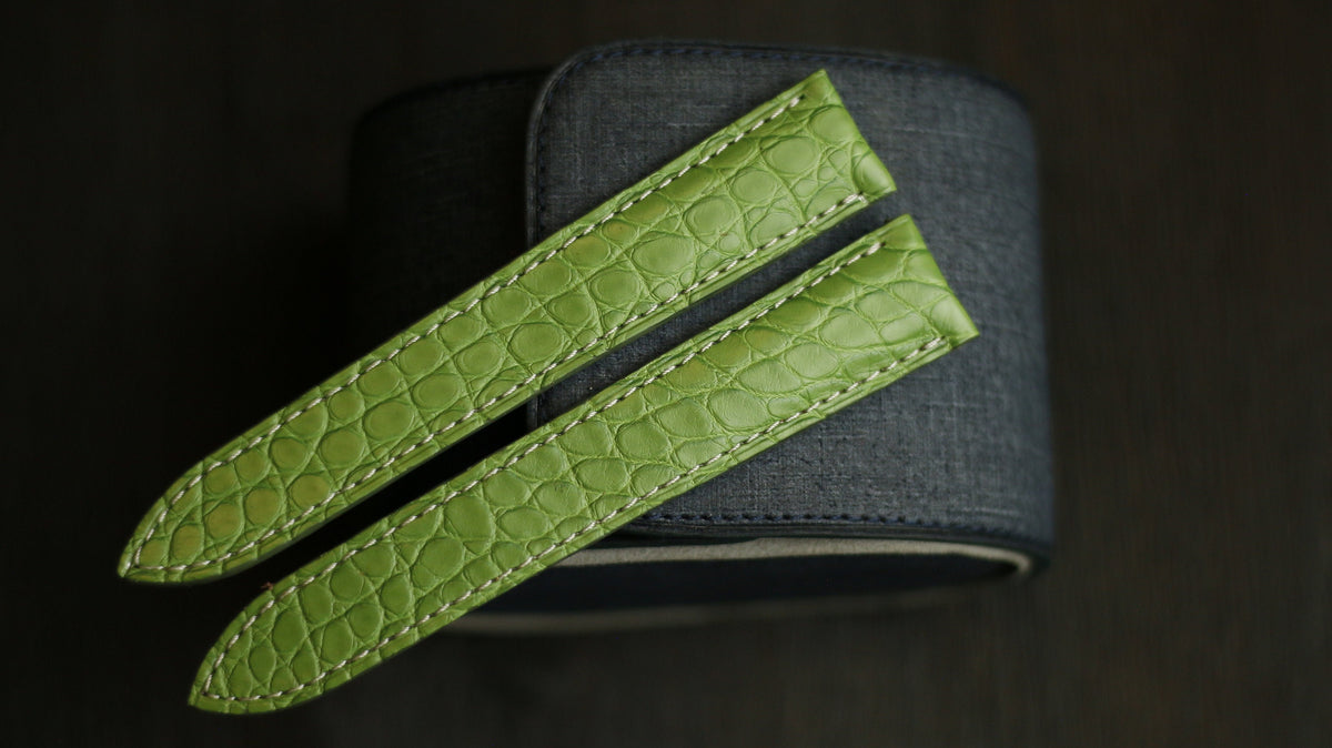 light green alligator leather watch strap – photo 5