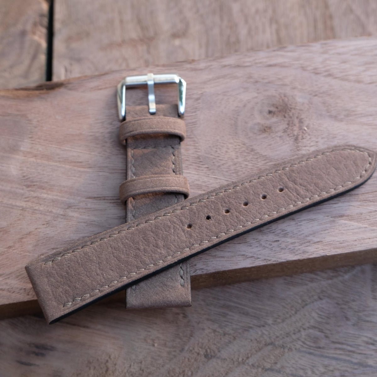 taupe nubuck leather watch strap – photo 5