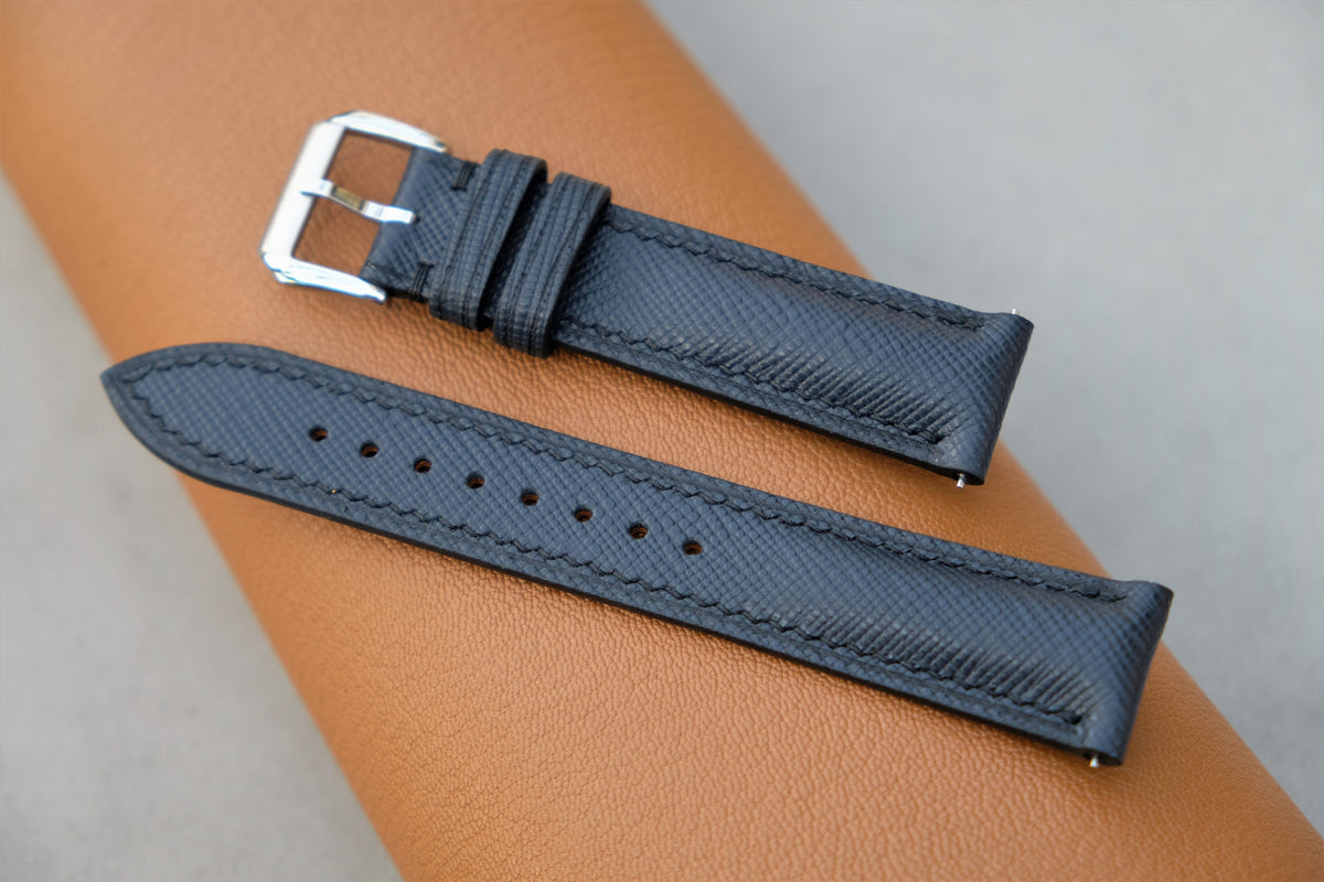 dark blue saffiano leather watch strap – photo 5