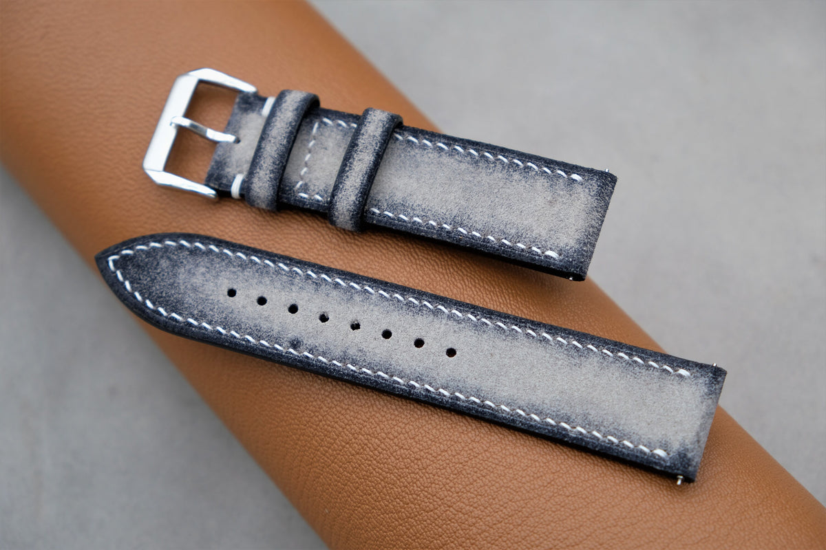 dark gray suede leather watch strap – photo 5