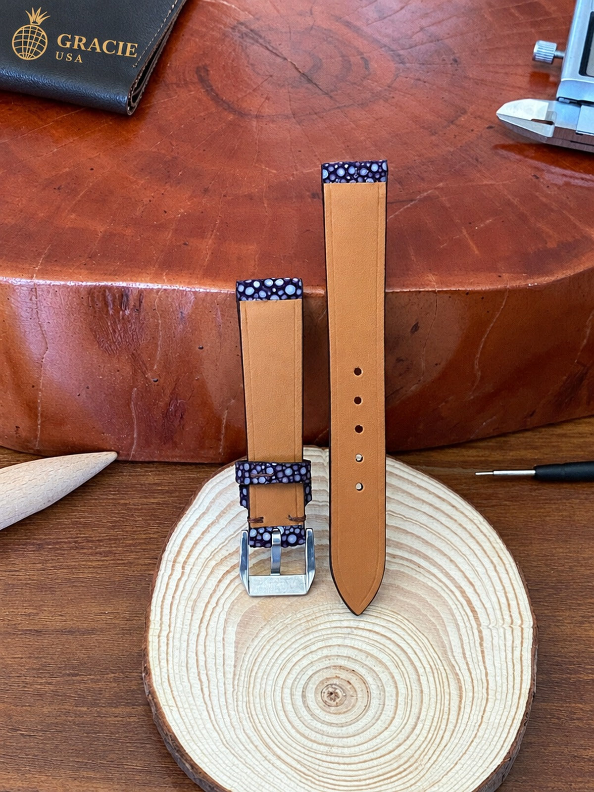 purple stingray leather watch strap – photo 5
