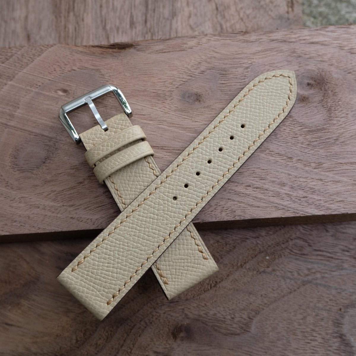 beige epsom leather watch strap – photo 5
