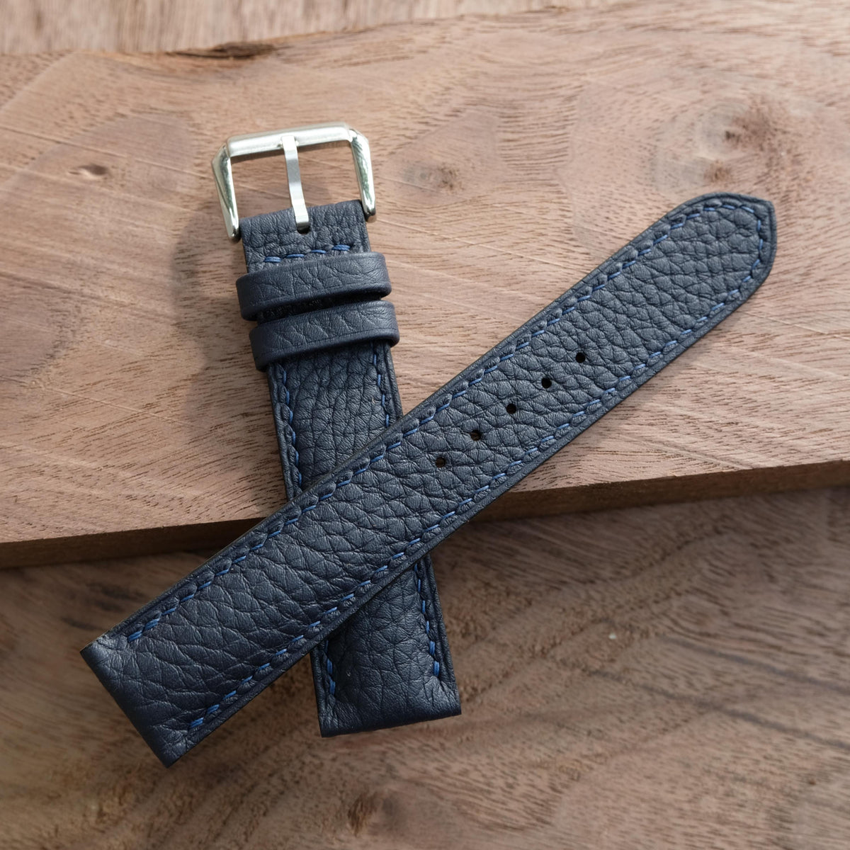 navy blue togo leather watch strap – photo 5