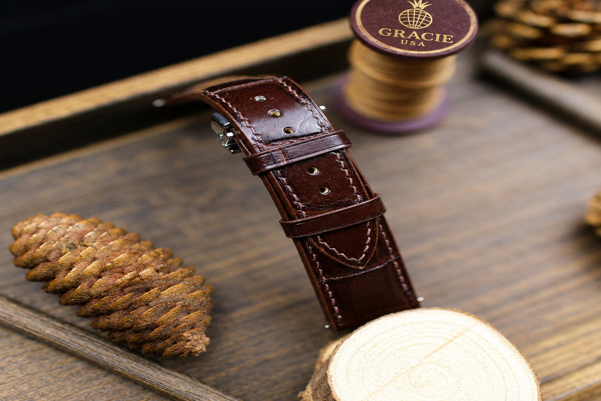 dark brown alligator leather watch strap – photo 4