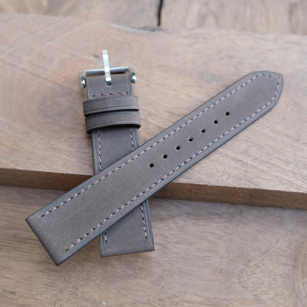 dark brown nubuck leather watch strap – photo 6