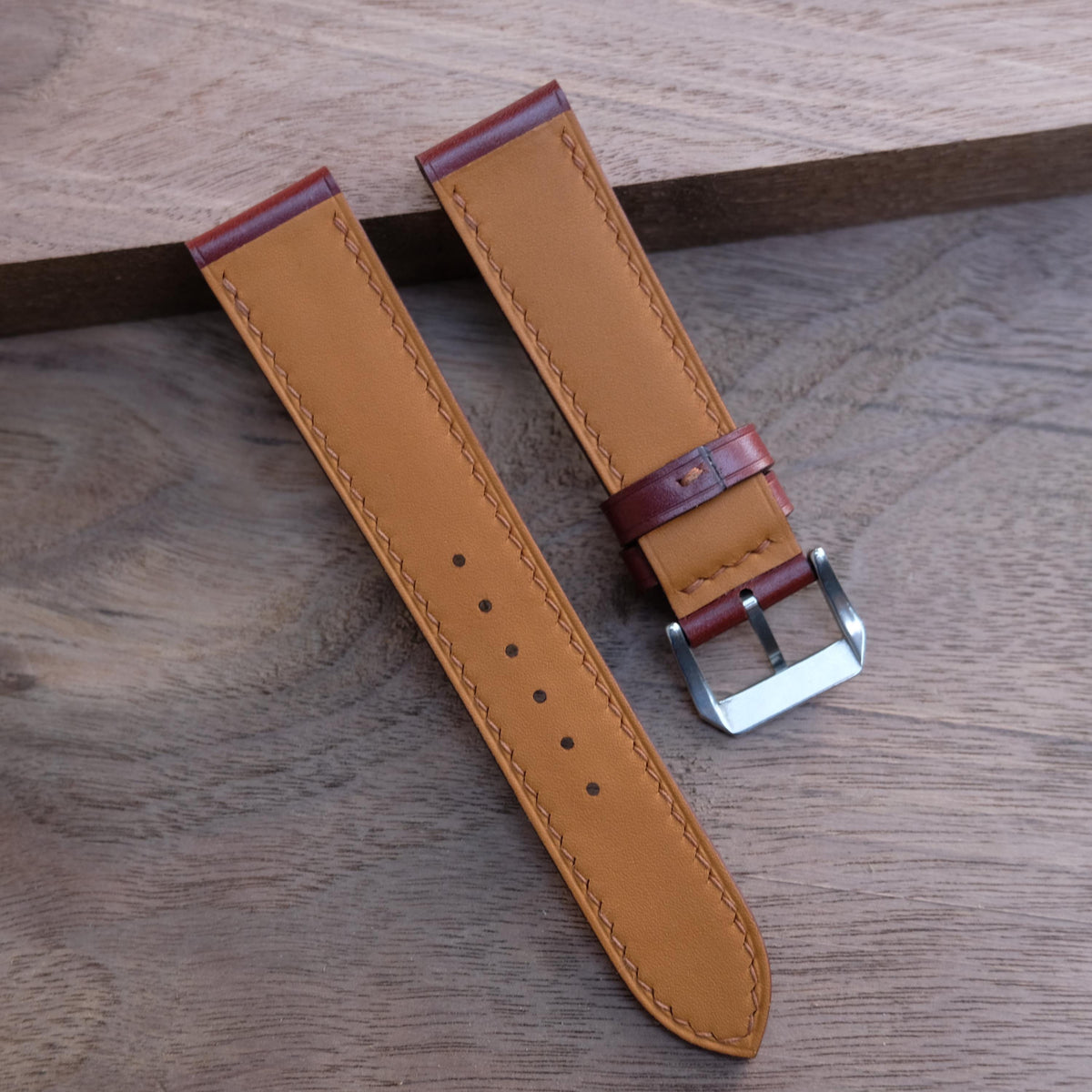 brown shell cordovan leather watch strap – photo 6