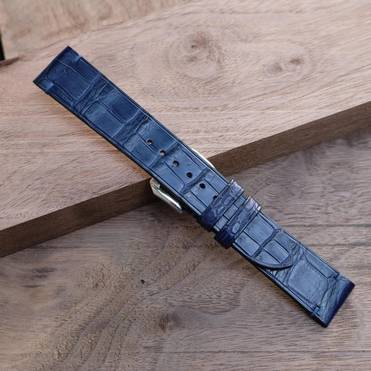 navy alligator leather watch strap – photo 6
