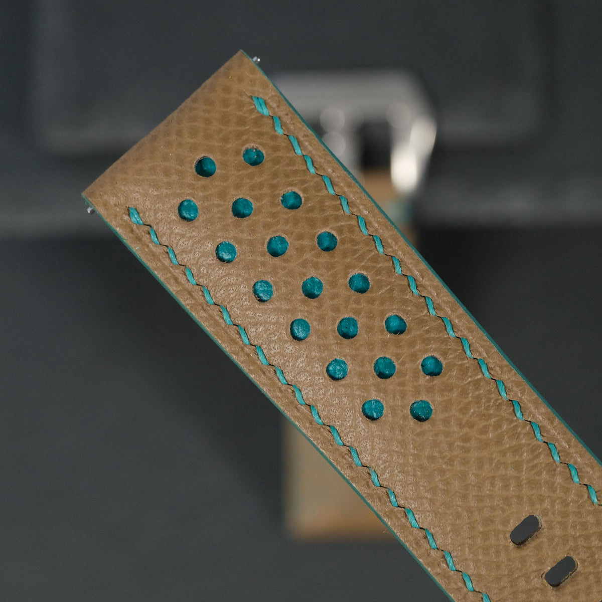 chestnut brown epsom leather watch strap – photo 2