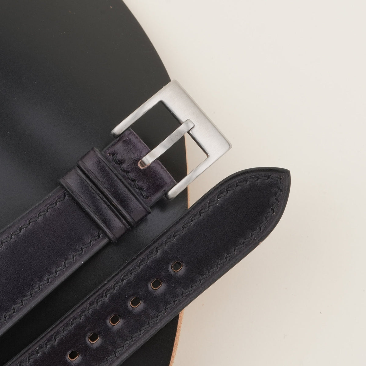 black shell cordovan leather watch strap – photo 6