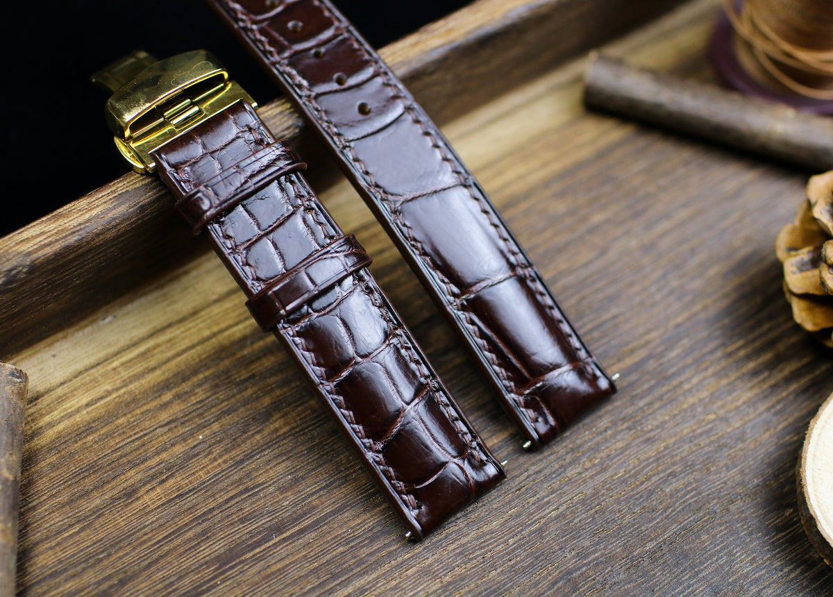 dark brown alligator leather watch strap – photo 4