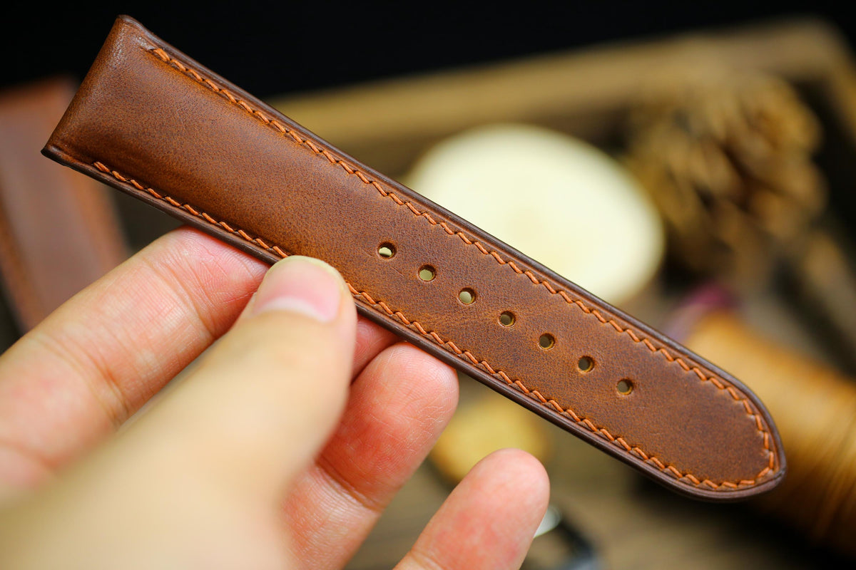 waxy brown vachetta leather watch strap – photo 4