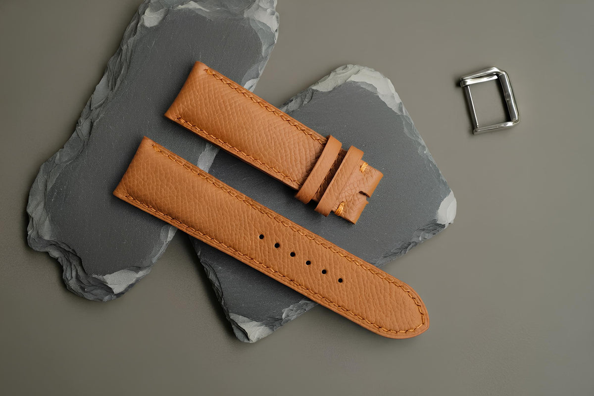 tan brown epsom leather watch strap – photo 2