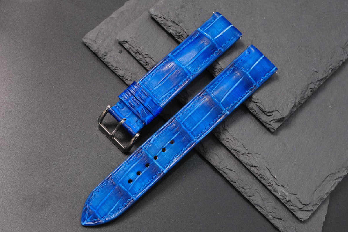 patina blue alligator leather watch strap – photo 2