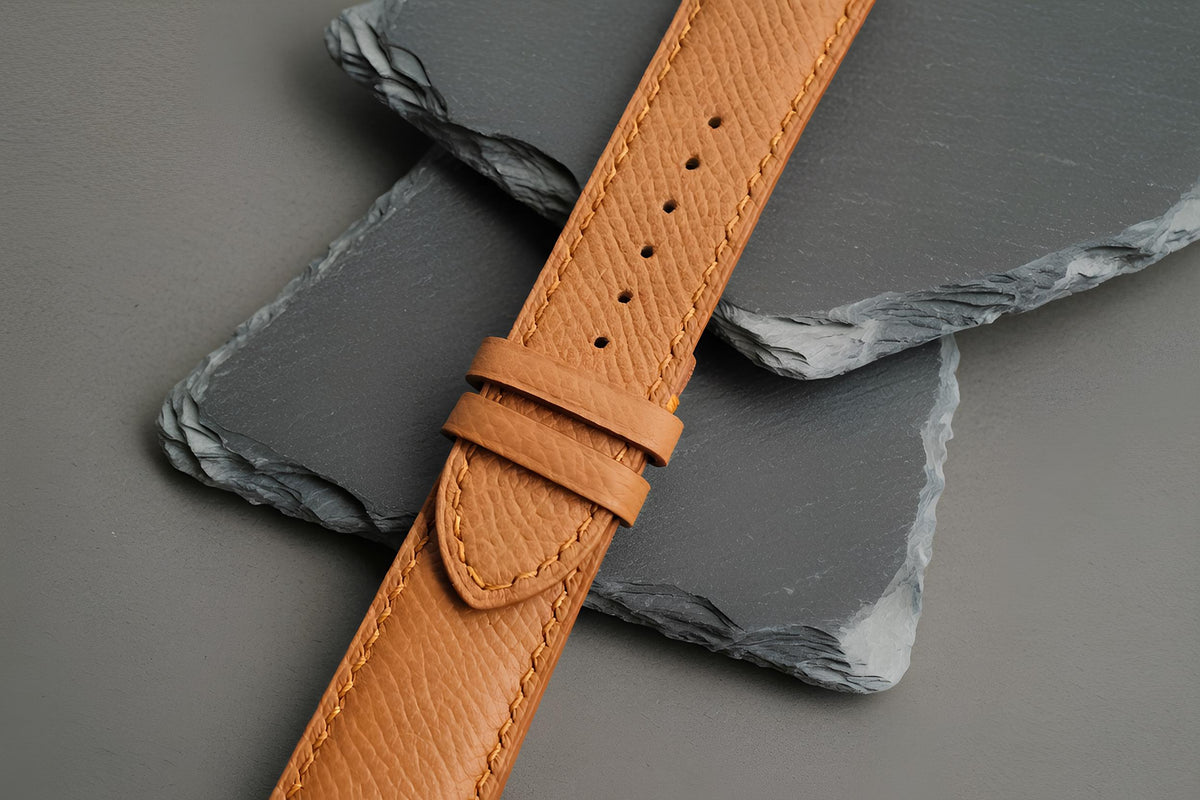 tan brown epsom leather watch strap – photo 3