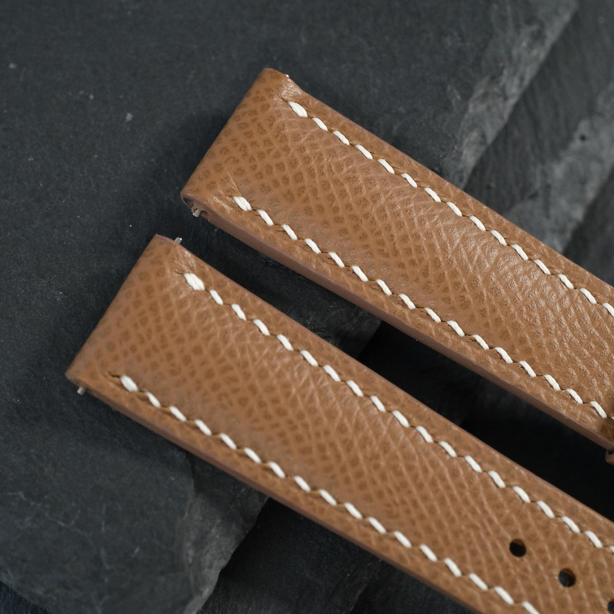 chestnut brown epsom leather watch strap – photo 3