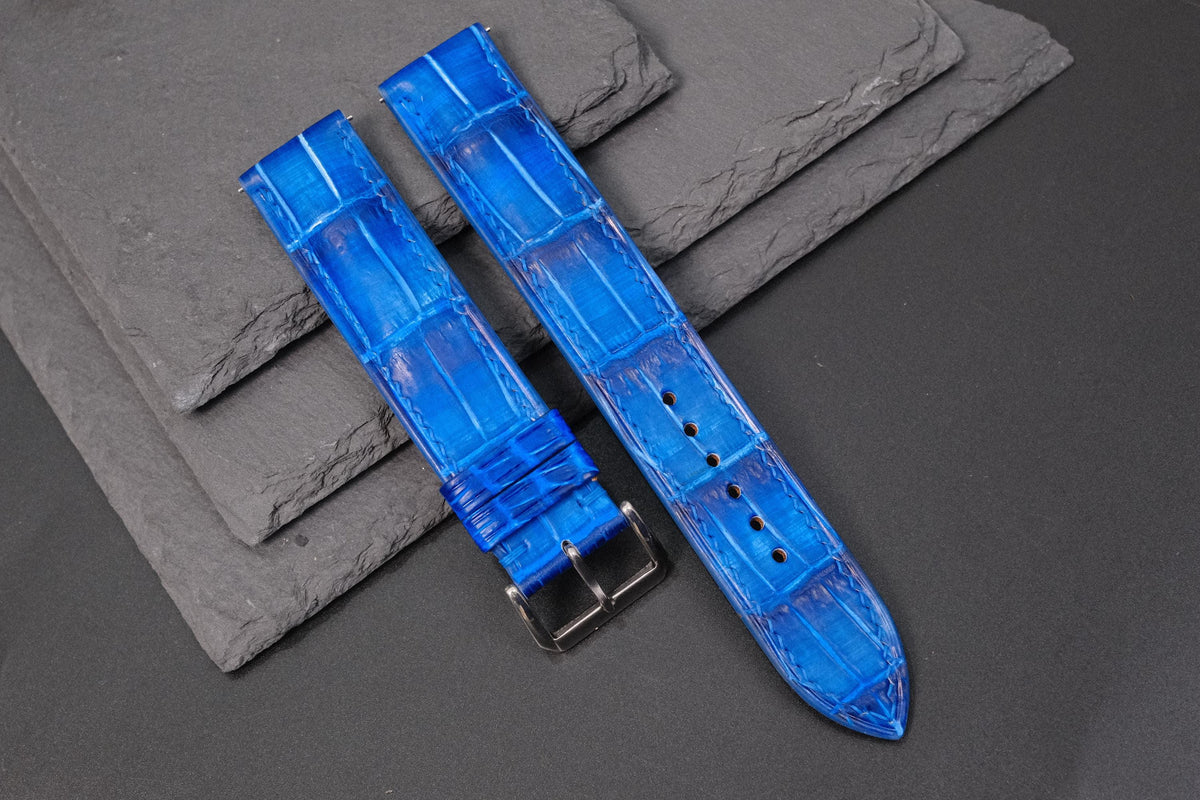 patina blue alligator leather watch strap – photo 3