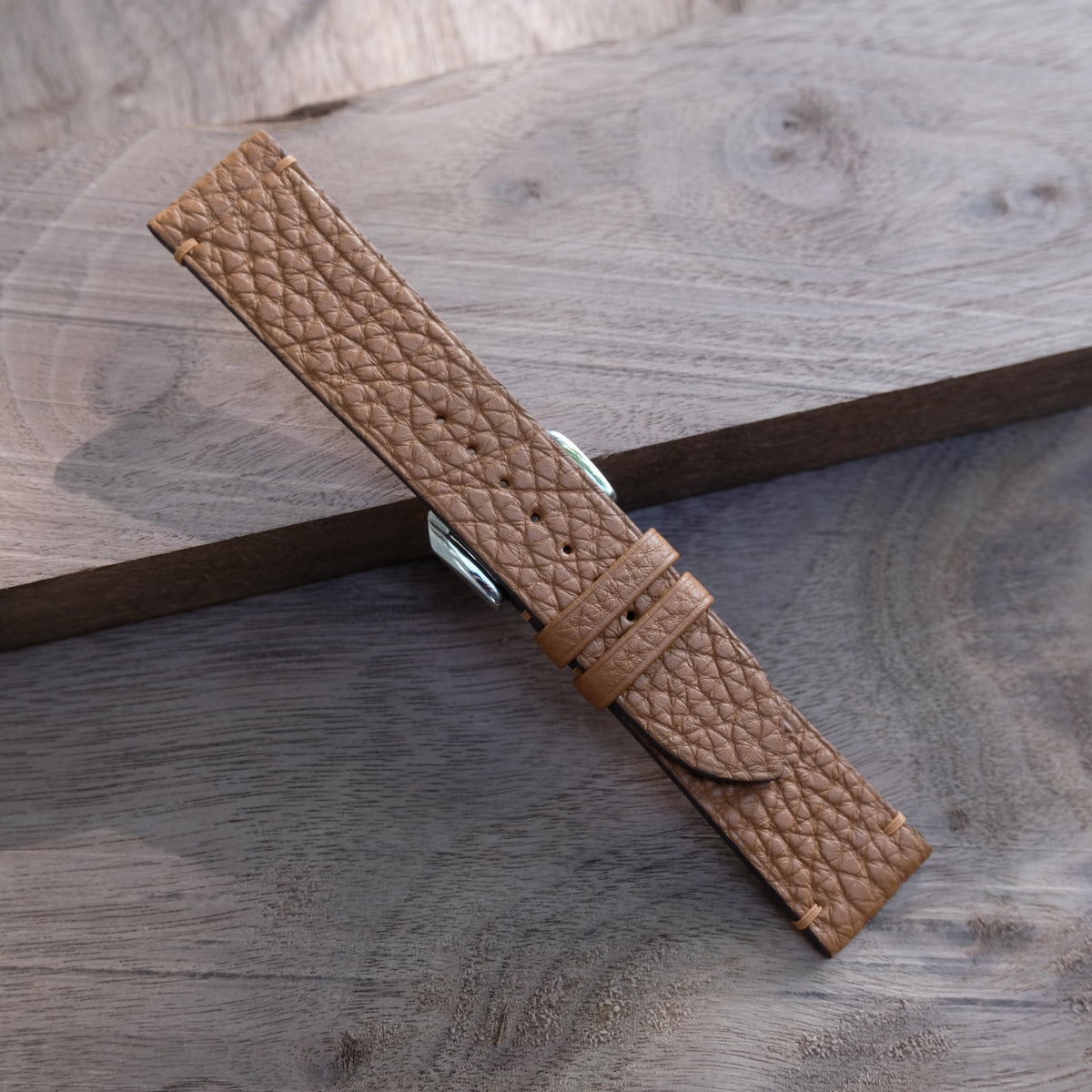 brown gold togo leather watch strap – photo 7