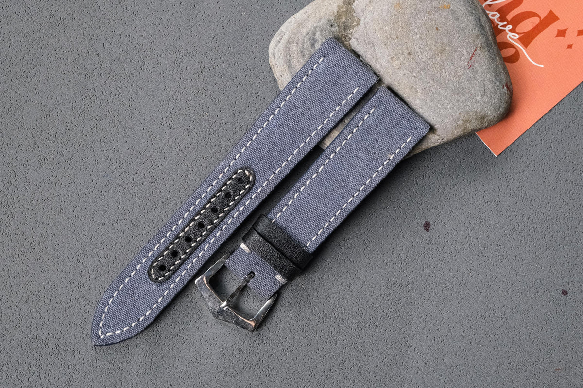 dark grey canvas leather watch strap – photo 7