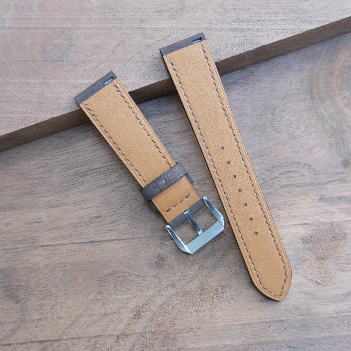 dark brown nubuck leather watch strap – photo 7