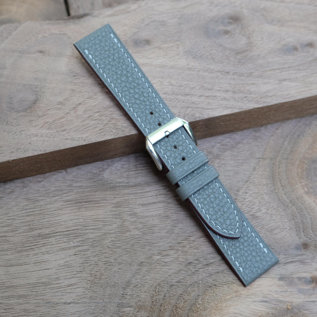 gray togo leather watch strap – photo 7