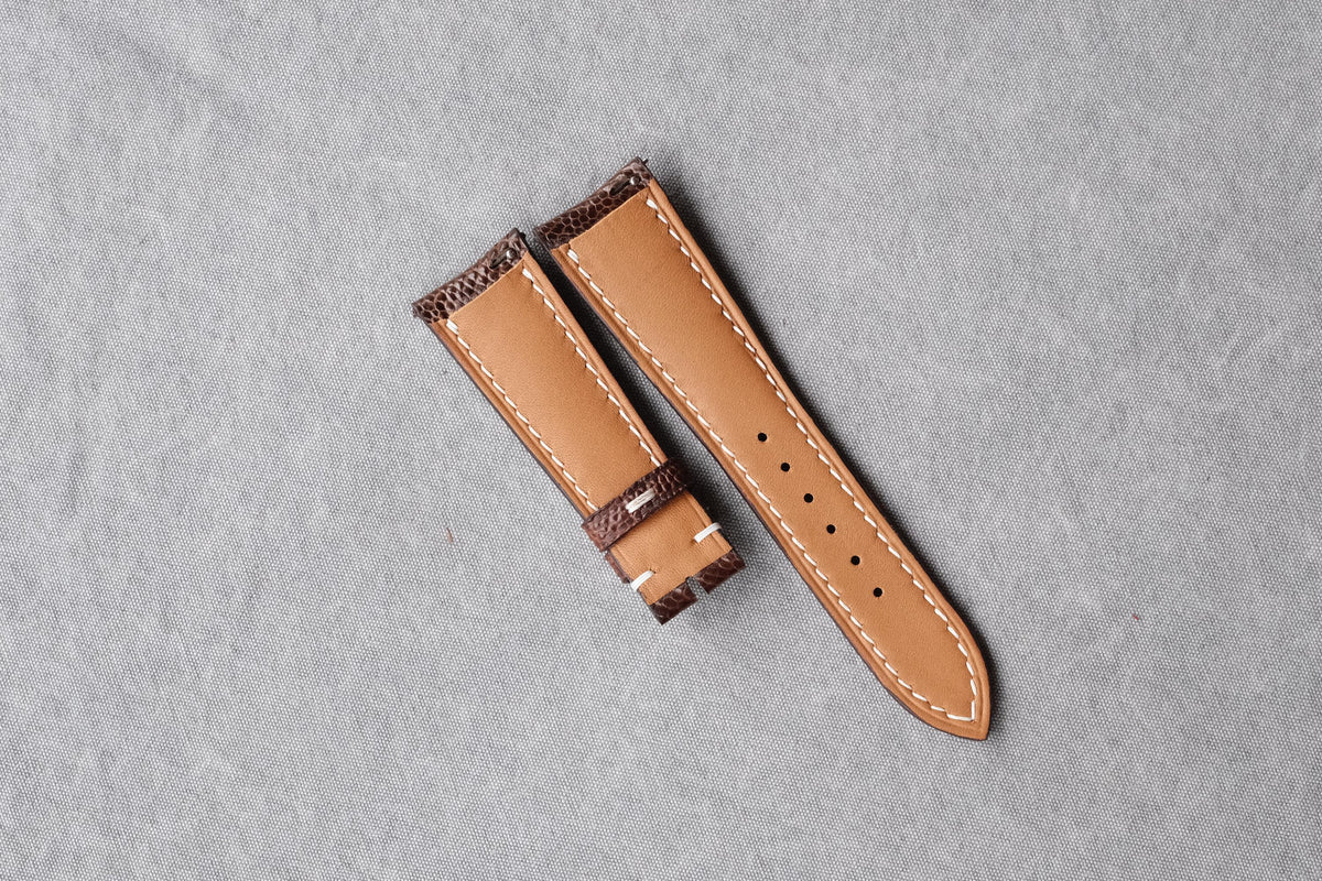 dark brown ostrich leather watch strap – photo 5
