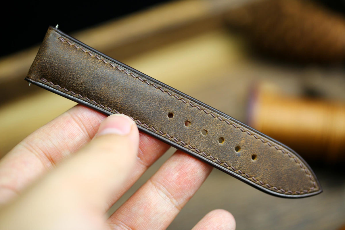 waxy brown maya leather watch strap – photo 6