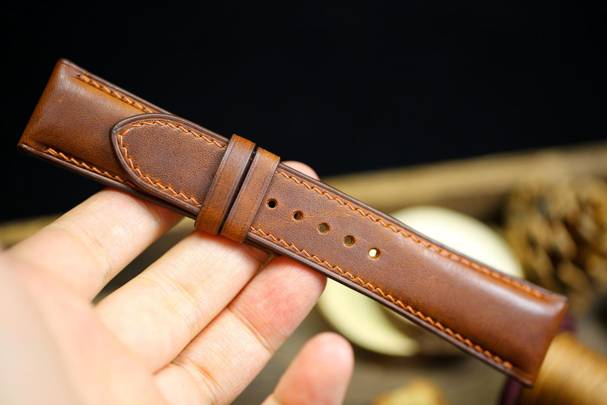 waxy brown vachetta leather watch strap – photo 6