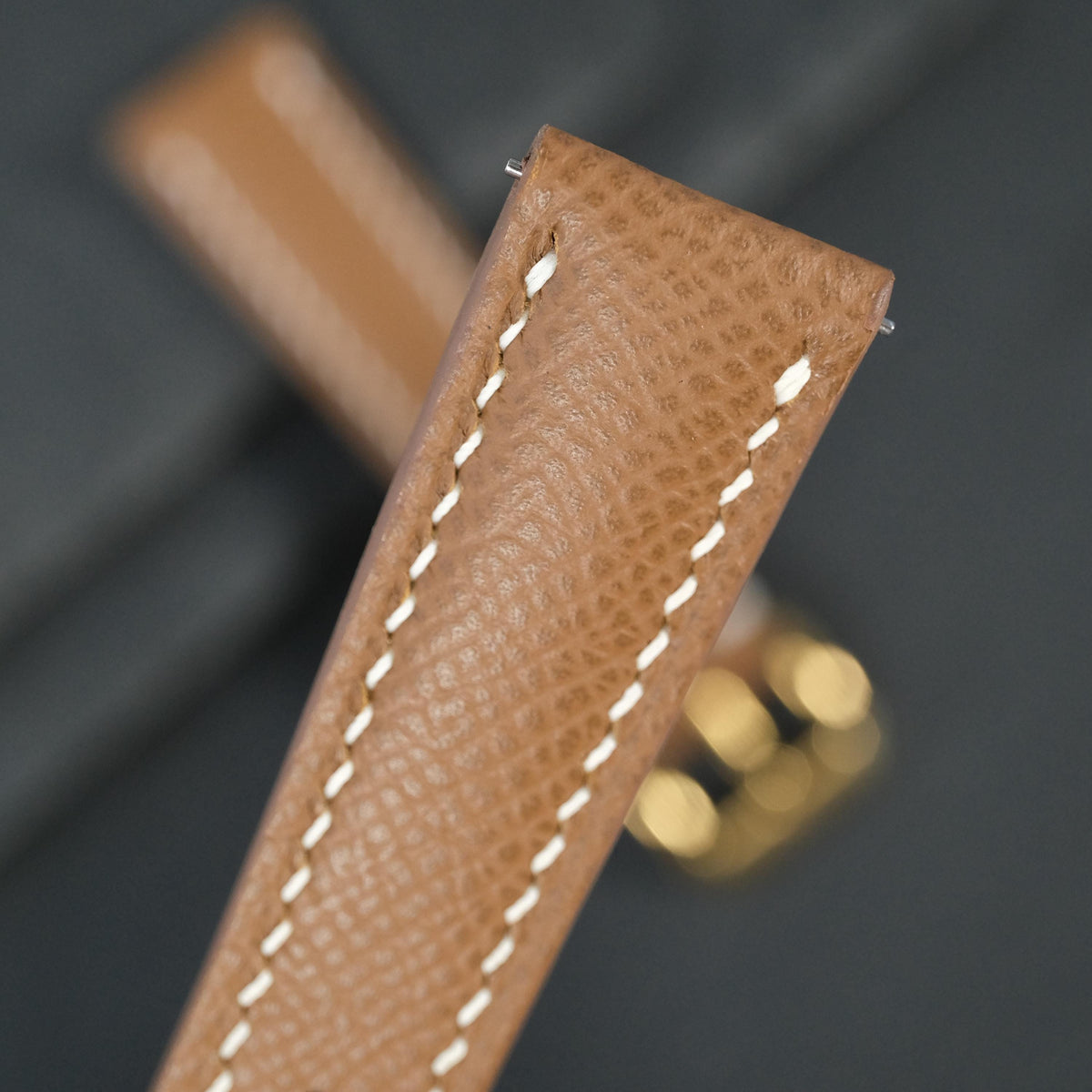 chestnut brown epsom leather watch strap – photo 4