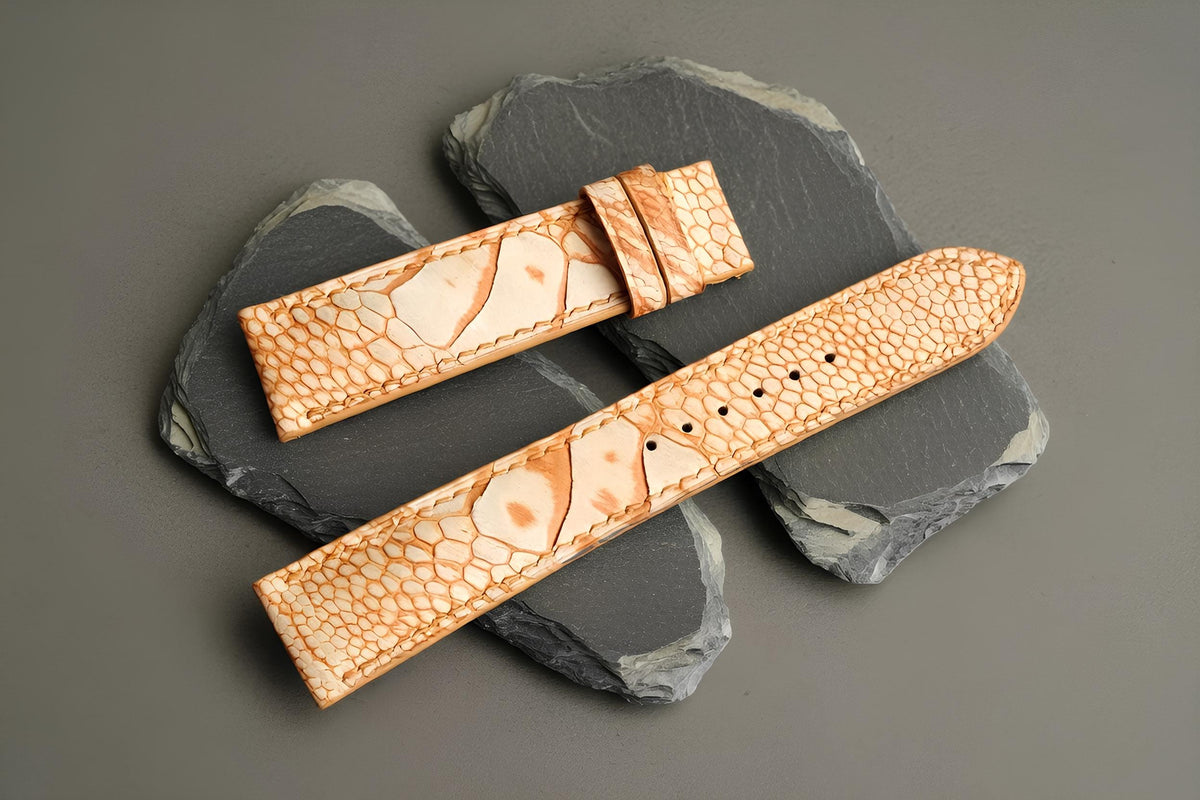 tan brown ostrich leather watch strap – photo 4
