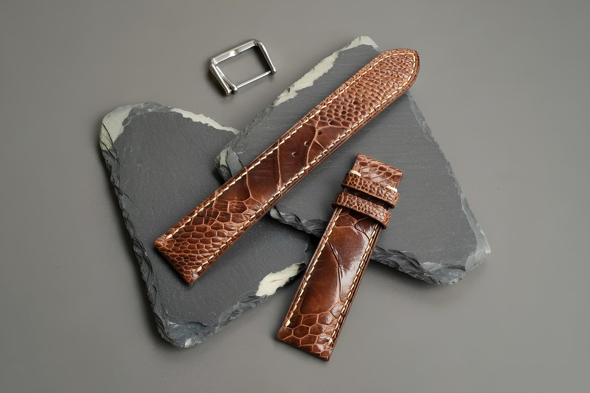 brown ostrich leather watch strap – photo 4