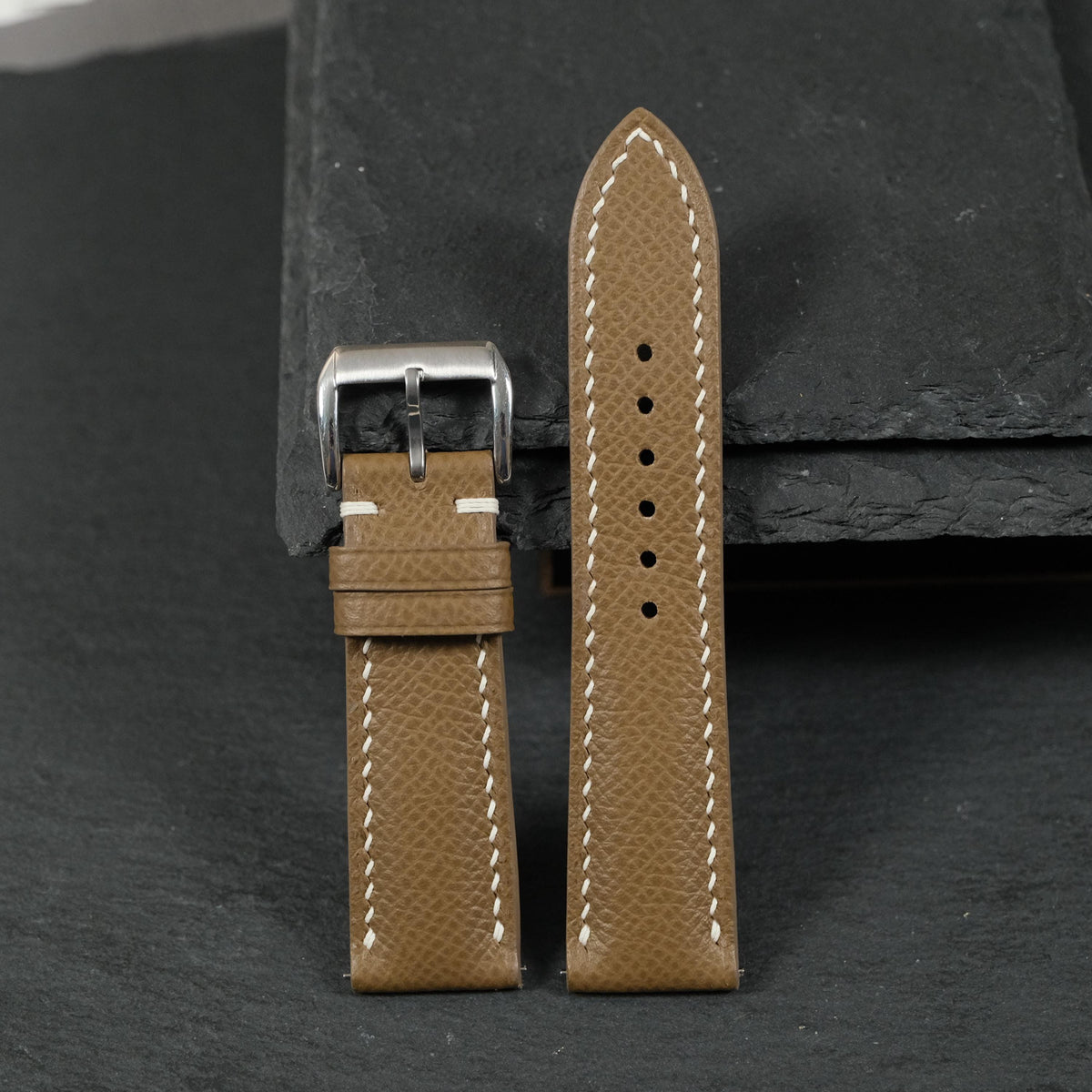 etoupe grey epsom leather watch strap – photo 6