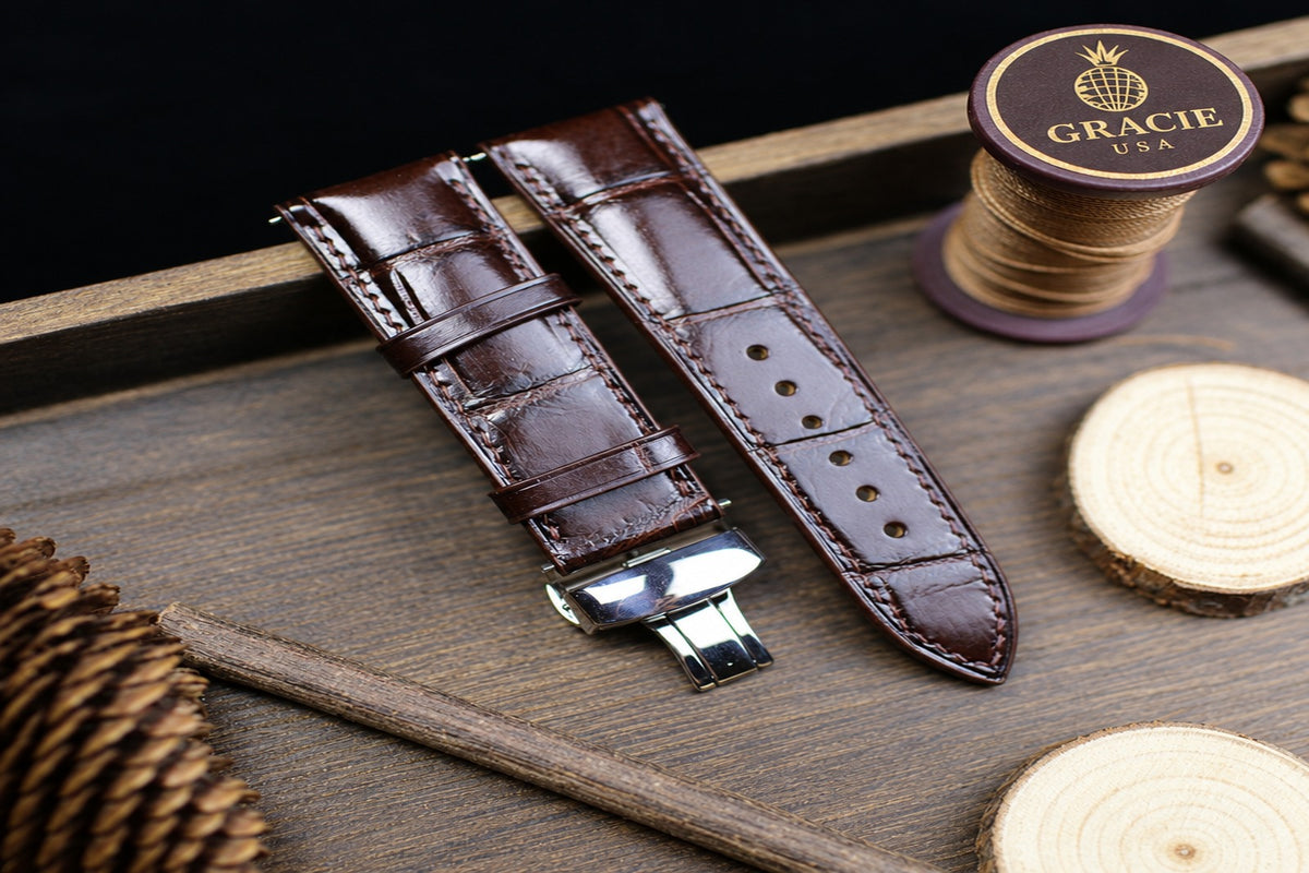 dark brown alligator leather watch strap – photo 6