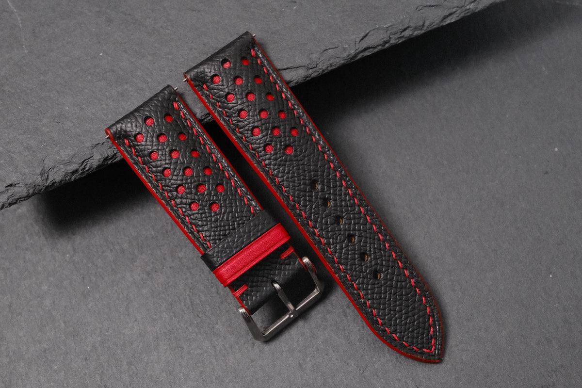 black red & red epsom leather watch strap – photo 4