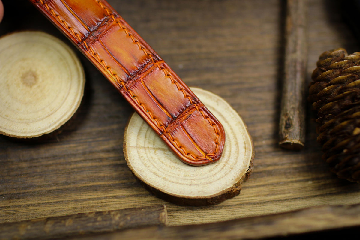 patina orange alligator leather watch strap – photo 6