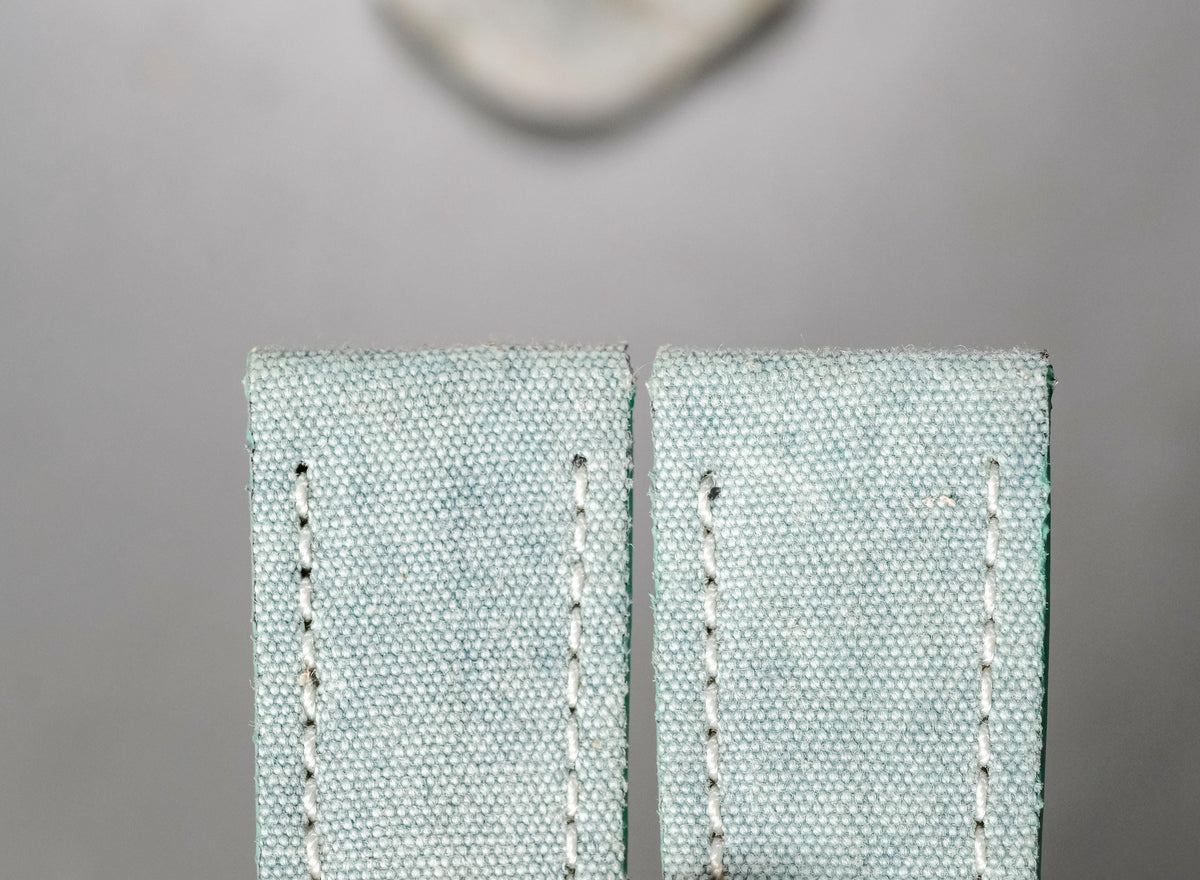 greyish blue canvas leather watch strap – photo 7