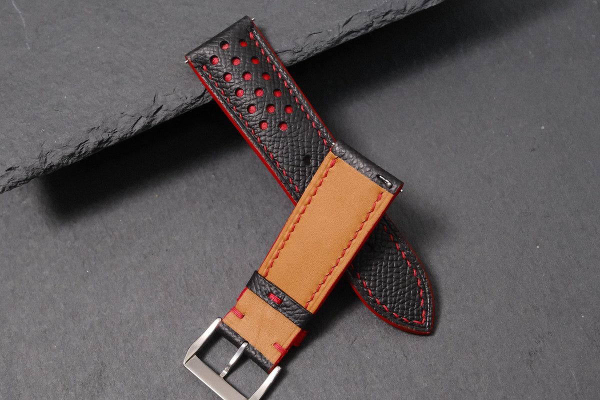black red & red epsom leather watch strap – photo 5