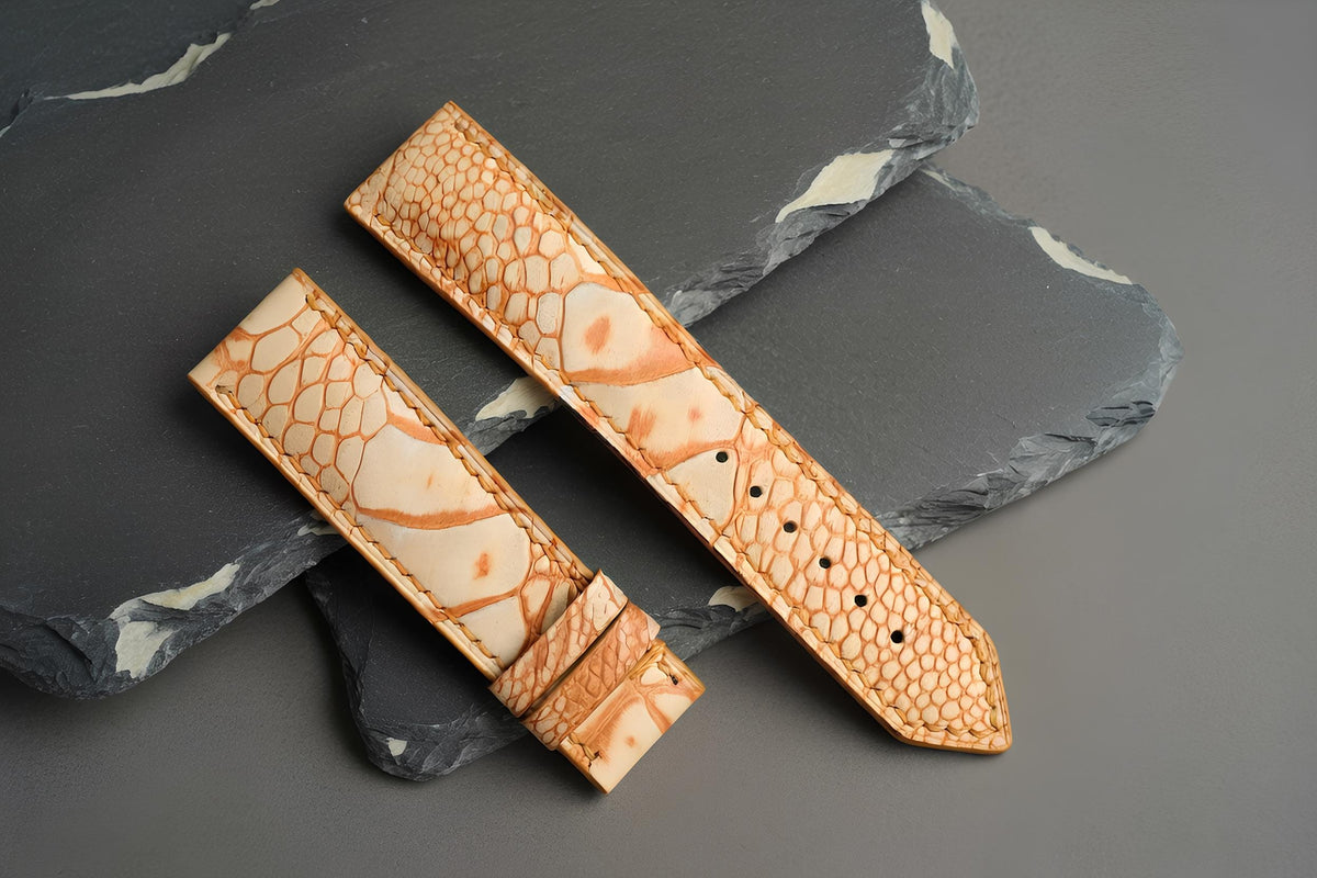 tan brown ostrich leather watch strap – photo 5