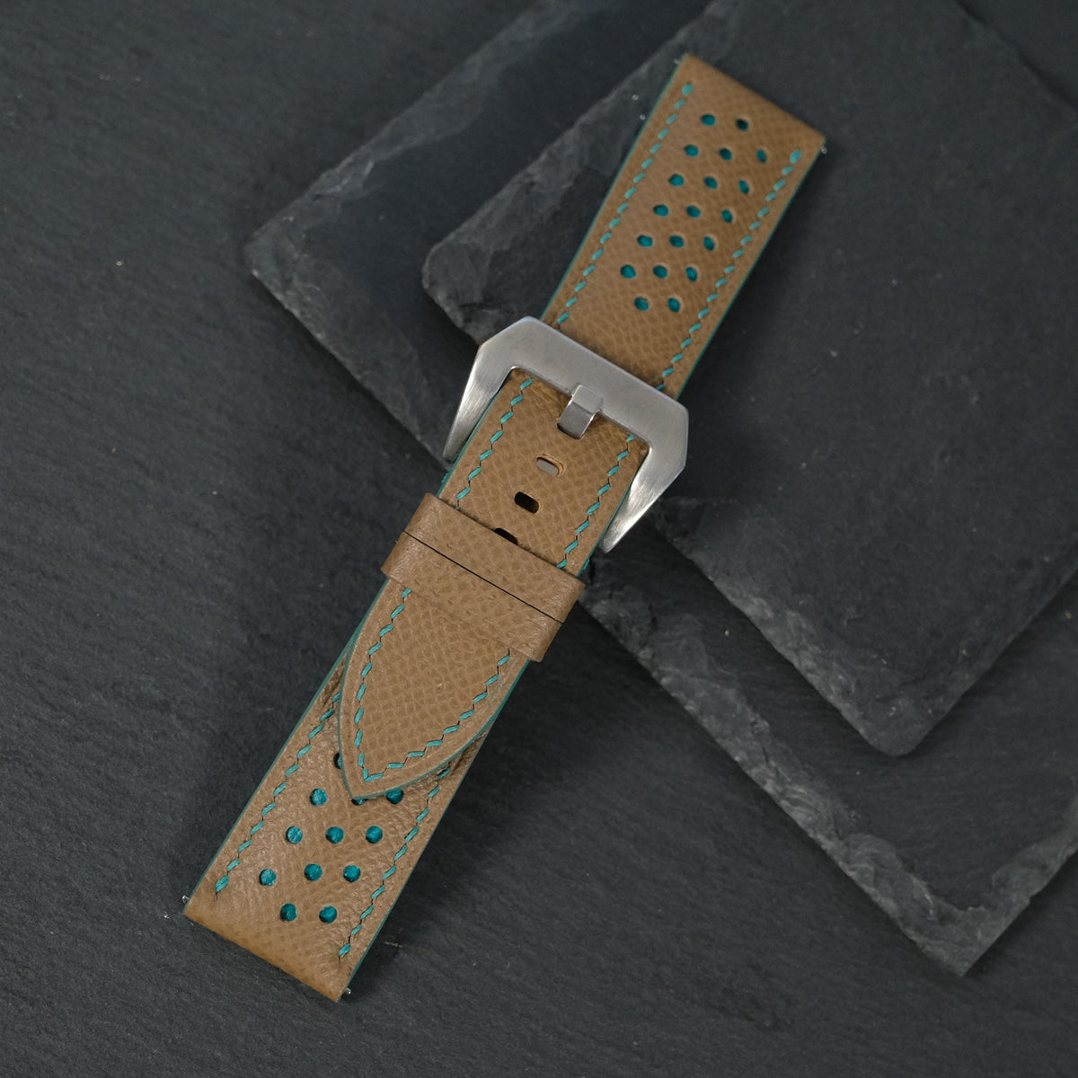 chestnut brown epsom leather watch strap – photo 5