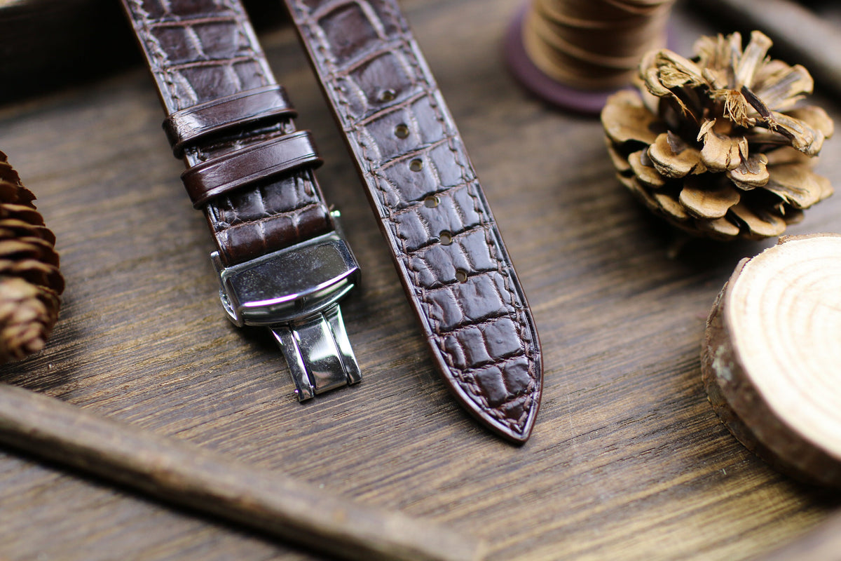 dark brown alligator leather watch strap – photo 7