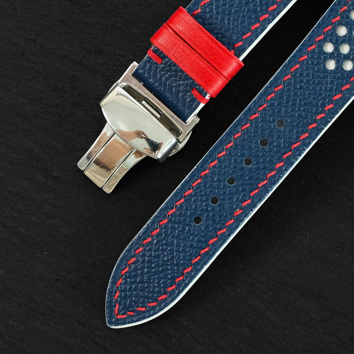 navy & red epsom leather watch strap – photo 6