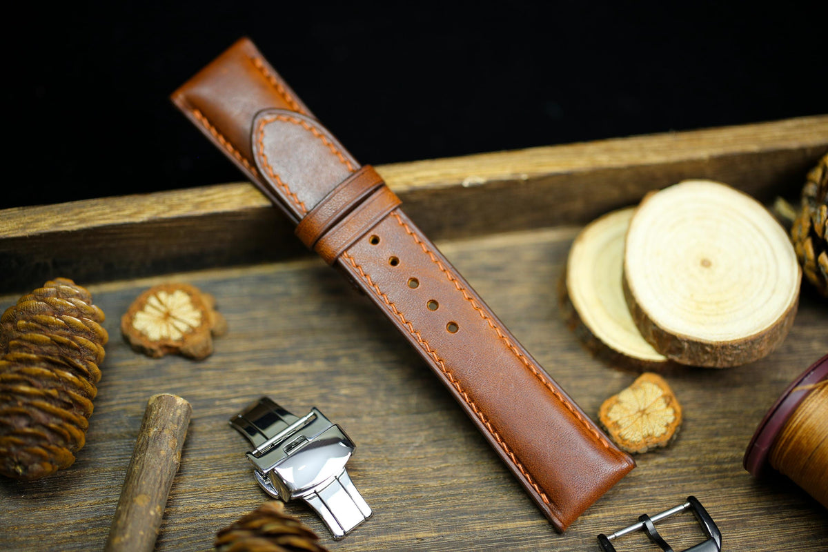 waxy brown vachetta leather watch strap – photo 7